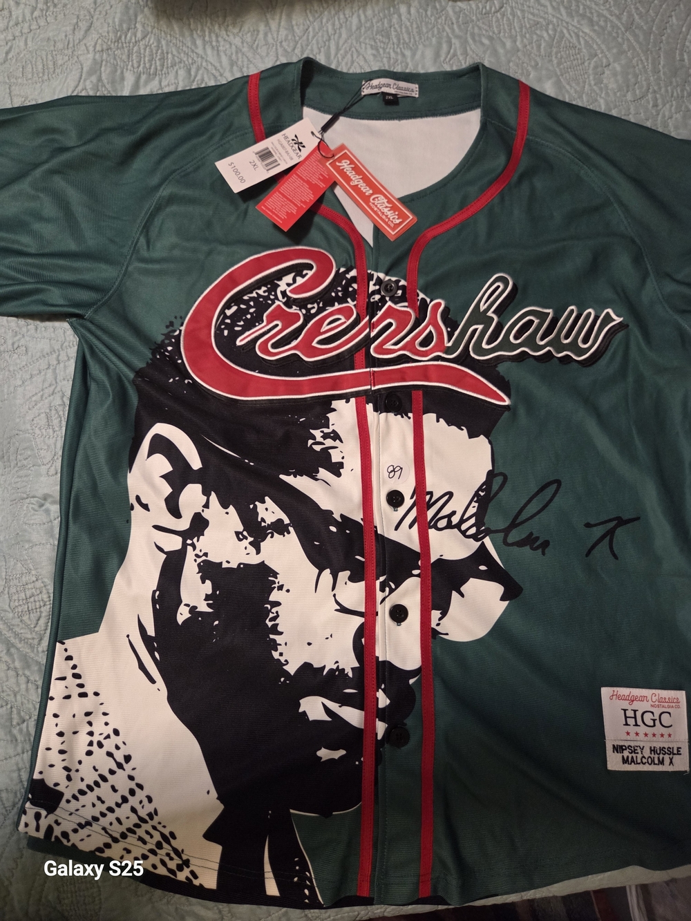 Henderson Classics Crewneck Baseball Jersey - Green with Red Trim